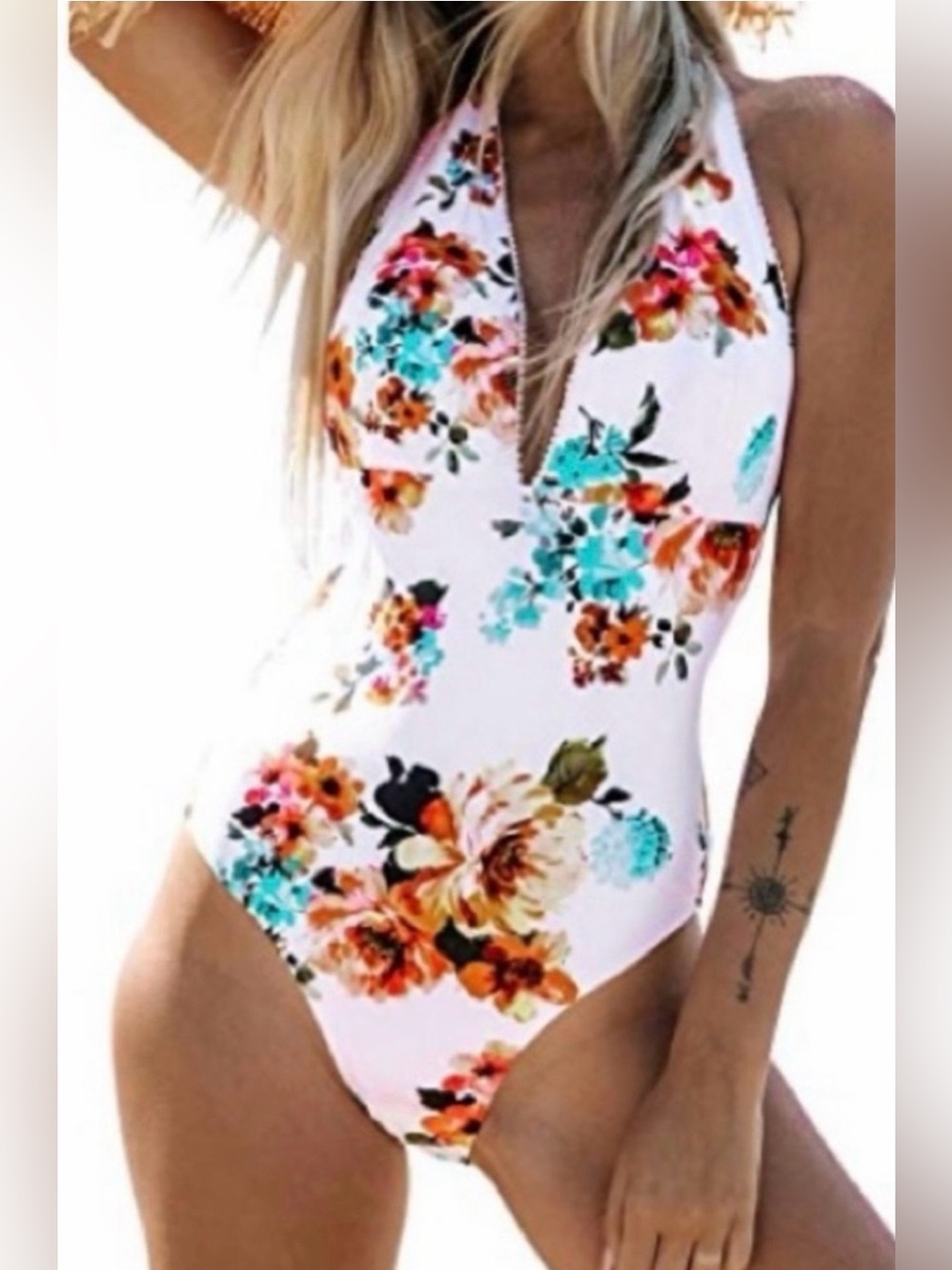 Cupshe Floral One Piece Swim NWOT M